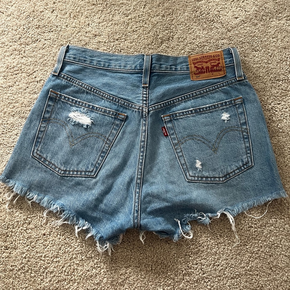 Levi's Blue Jean Shorts Distressed Cut-Off Style